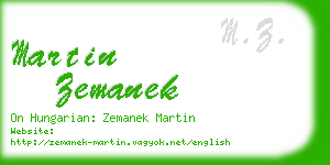 martin zemanek business card
